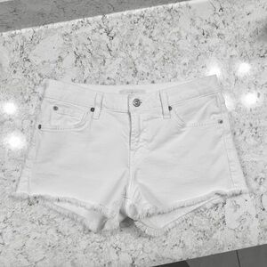 7 For All Mankind White Jean Shorts